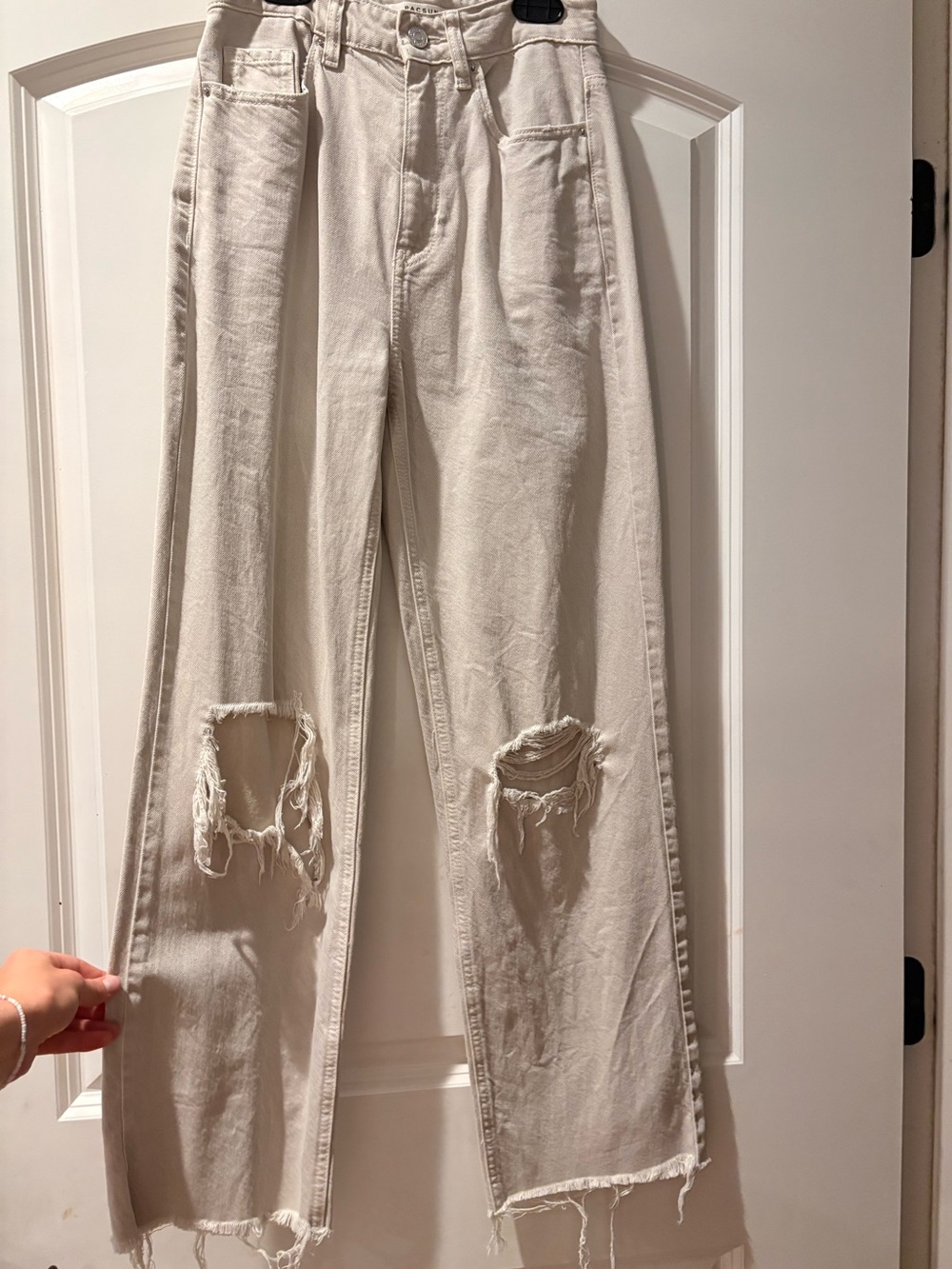 Pacsun Wide-Leg Cream Jeans